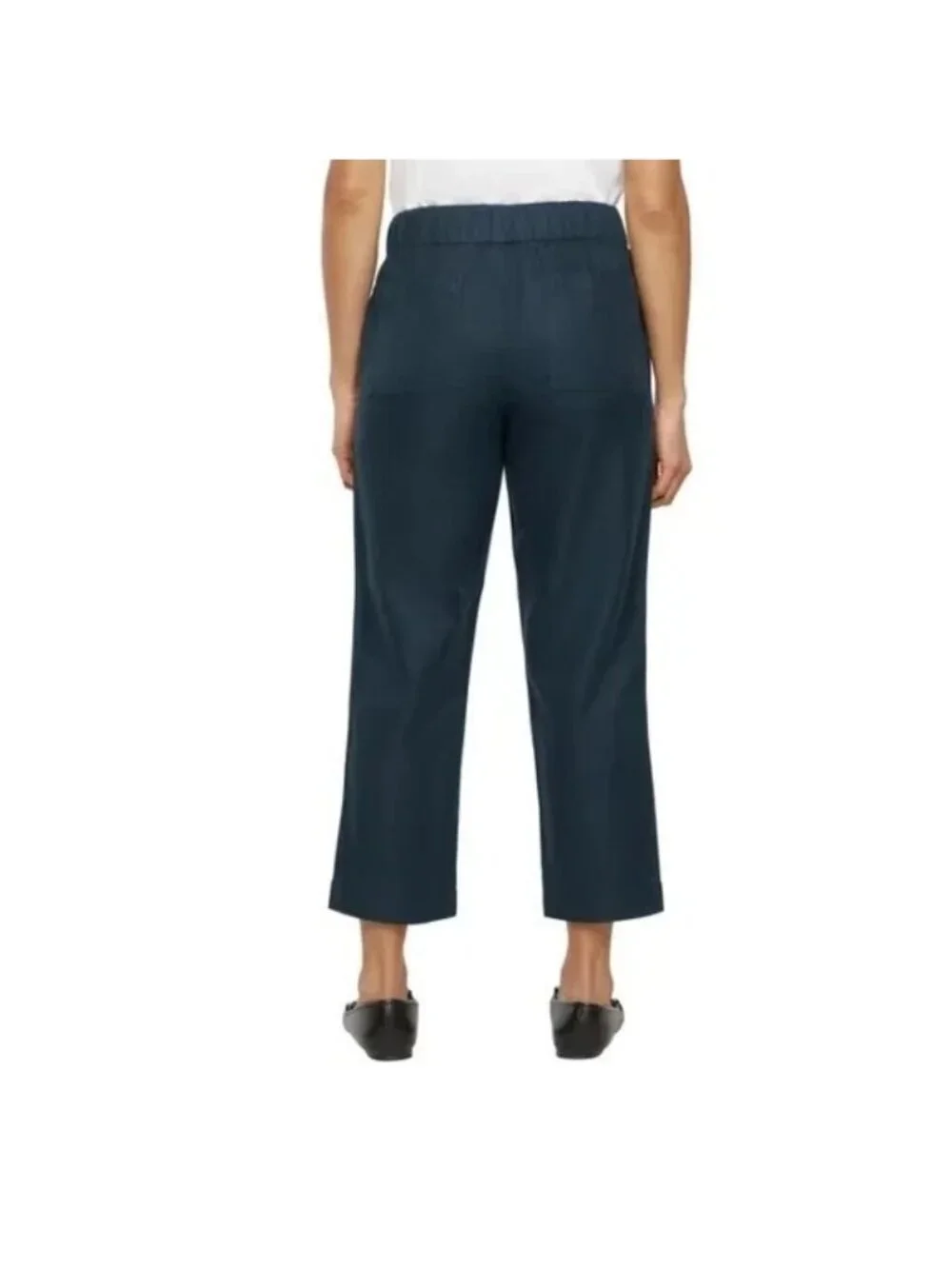 NWOT Banana Republic Women's XL Navy Blue Linen-Blend Cropped Pants B1734